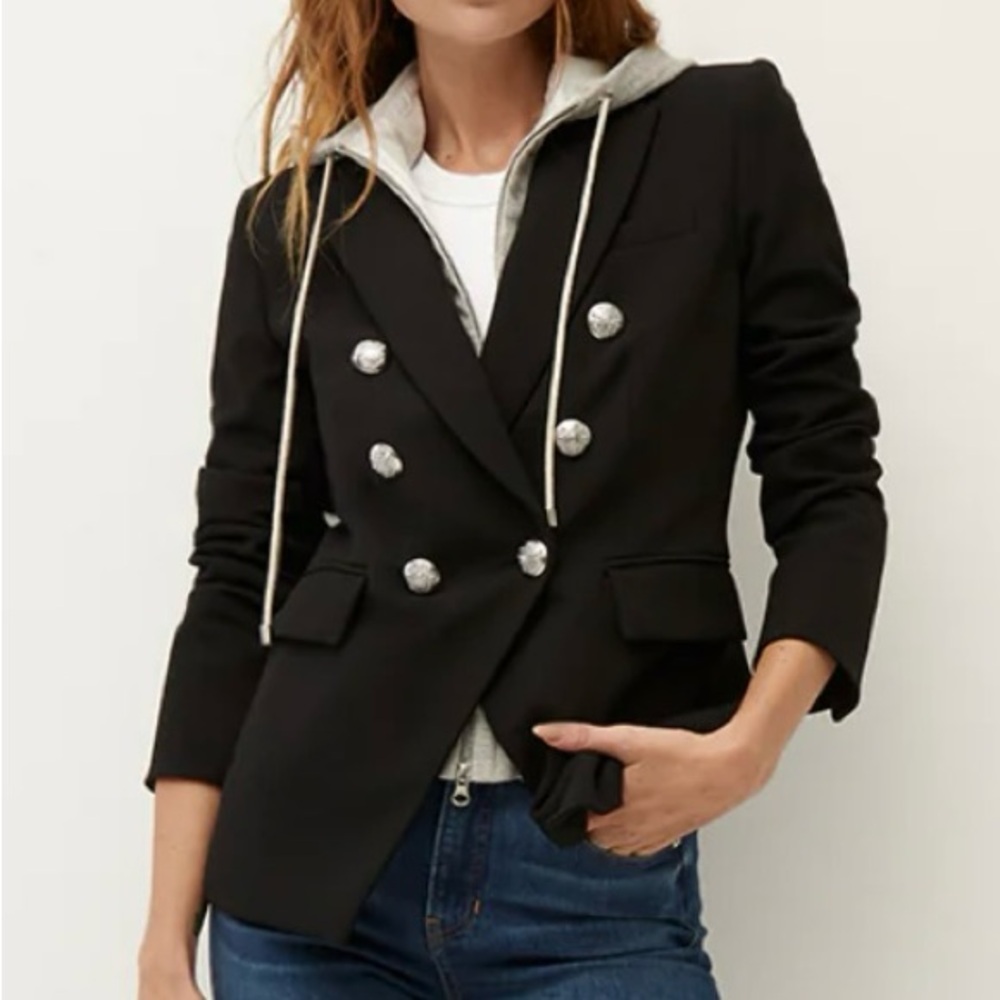 Veronica Beard Black Blazer with Silver Buttons